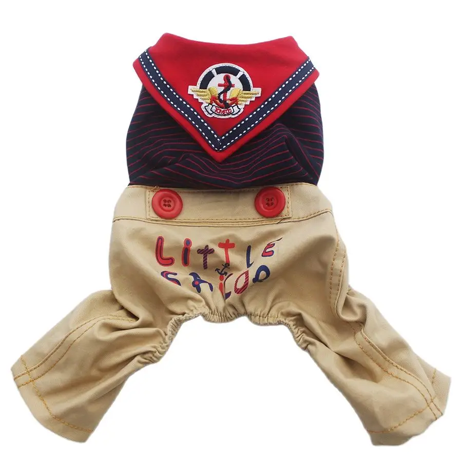 Boy/Girl Dog Pet Jumpsuit/Dress Cat Puppy Shirt Pants Little Sailor Clothes Clothes 5 Sizes