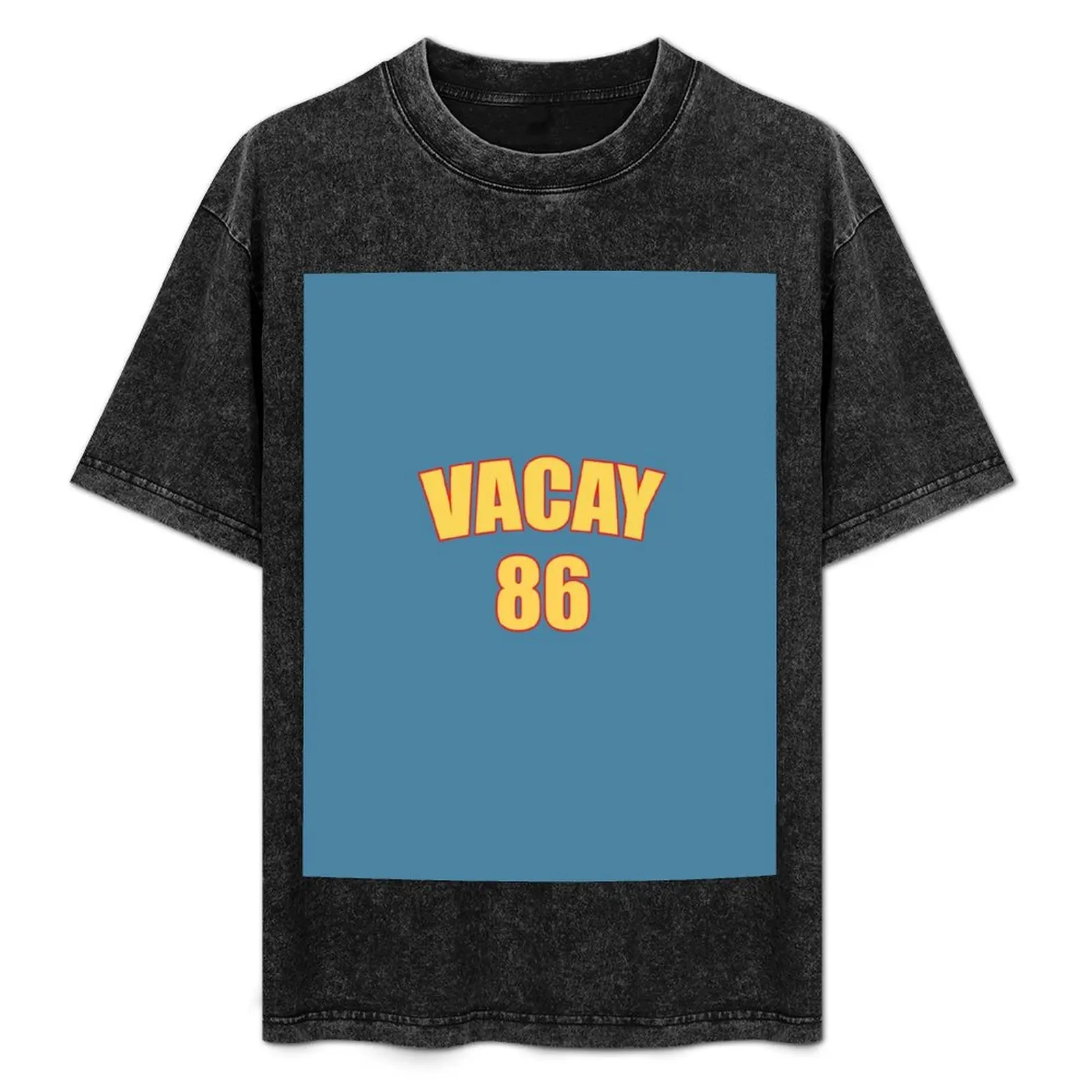 

Vacay 86 Yellow Blue Generic Logo Game Grumps Meme T-Shirt Labor Work Casual T-Shirt