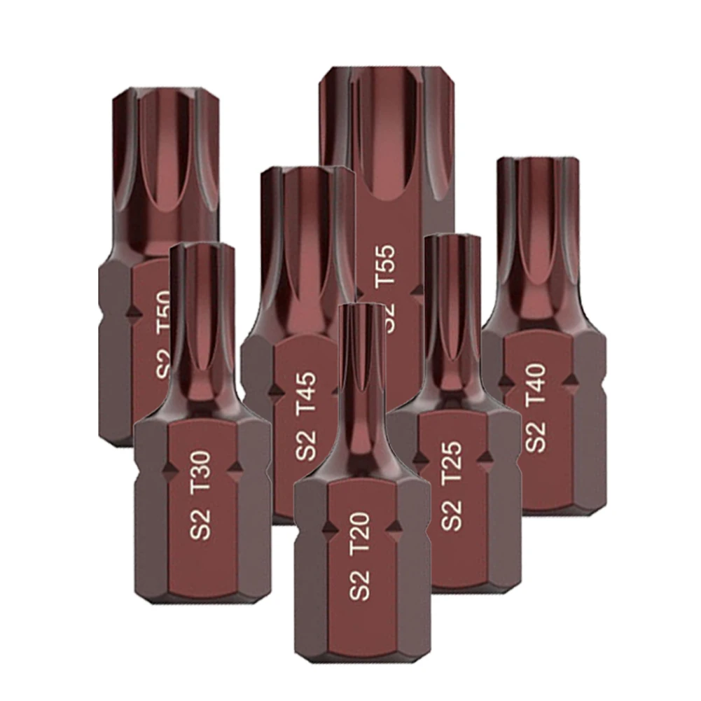 T20/25/30/40/45/50/55 puntas de destornillador eléctrico vástago hexagonal puntas de cabeza de lote herramientas 30MM juego de brocas de llave eléctrica