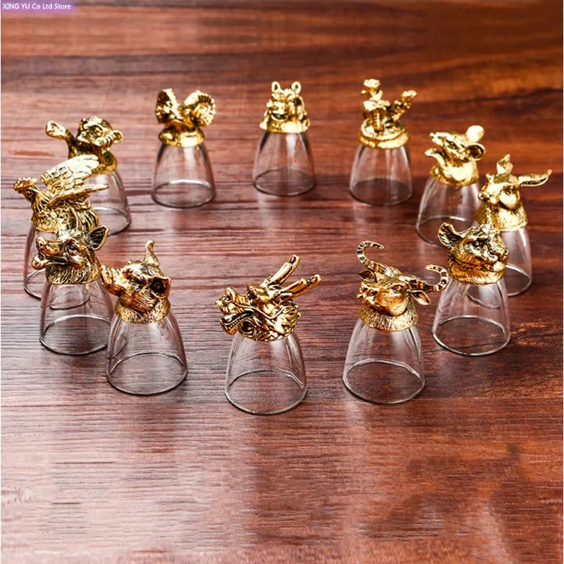 Chinese Zodiac Wine Glass Set Household Wine Dispenser 250ML Bottle 25ML Liquor Glass Imitation Chinese Wine Set Beautiful Gift view 2