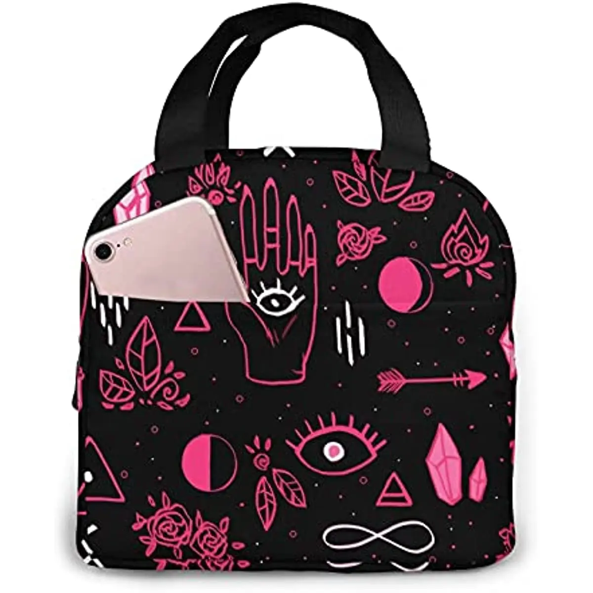 Bolsa de almuerzo con aislamiento de Ojos de bruja, fiambrera reutilizable, bolsa de mano más fresca para adultos, niños, niñas, hombres, mujeres, trabajo escolar, organizador de oficina