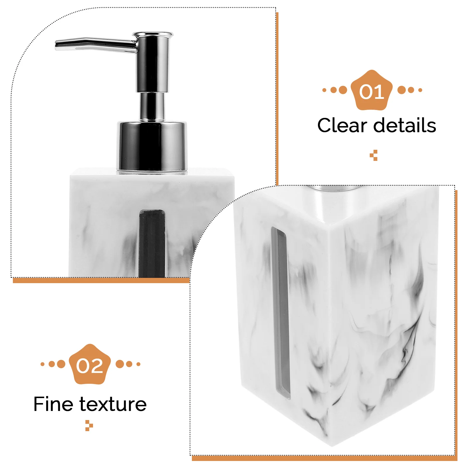 Hand Bottle Shower Soap Dispenser Shampoo Container Liquid Conditioner Reusable Bottles Pump Marble Bathroom Lotion