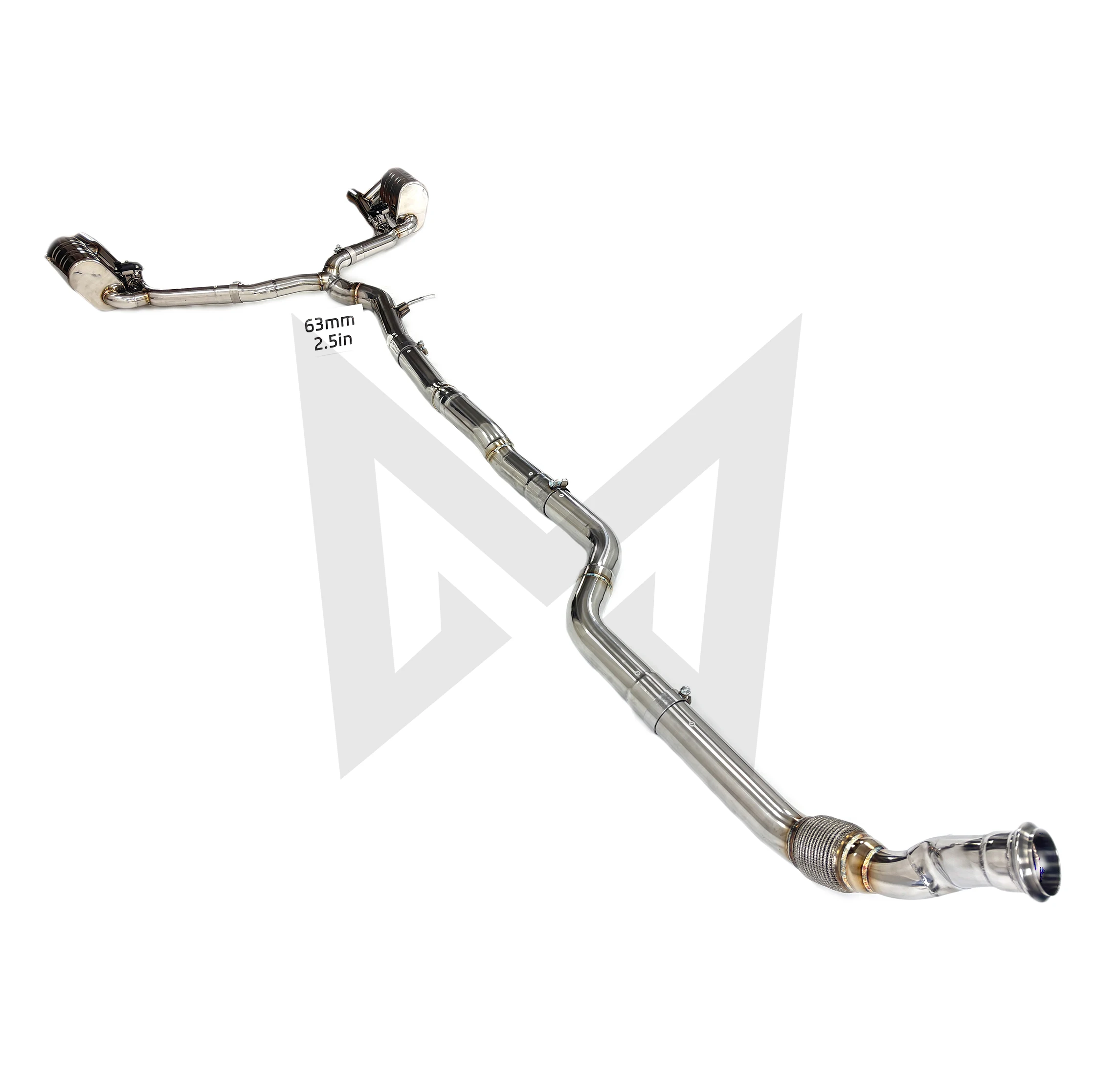 لمرسيدس بنز GT43 GT50 E53 GT53 صمام القط الخلفي نظام العادم الفولاذ المقاوم للصدأ أداء الخمار #2