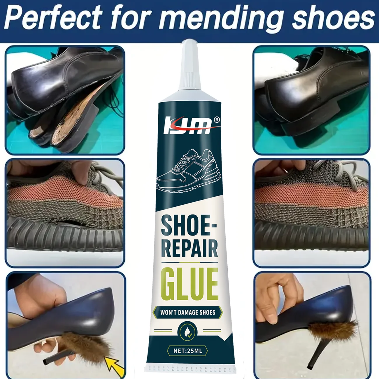 Strong Flexible Shoe Repair Glue, Waterproof Adhesive Fix Shoe Sole Detachment & Upper Split Avoid Expensive Shoe Replacement
