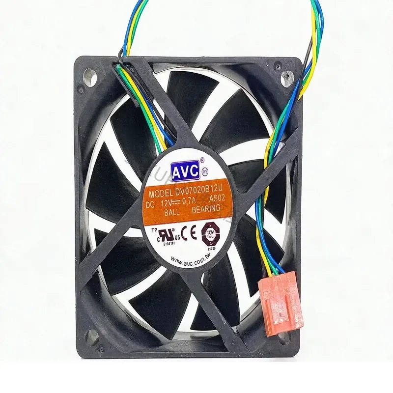 AVC DV07020B12U 12V 0.7A 7CM cm 7020 4-wire CPU heatsink, cooling fan