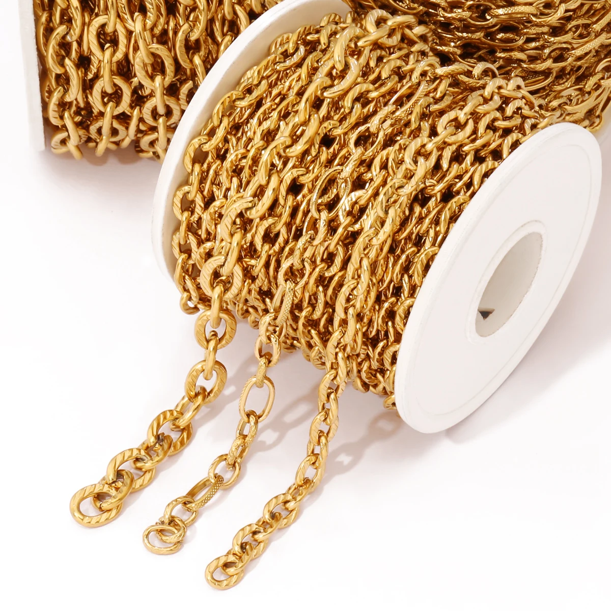 100cm Stainless Steel Textured Cable Chains Findings O Shape Chain for Jewelry Making DIY Necklace Bracelet Supplies Accessories