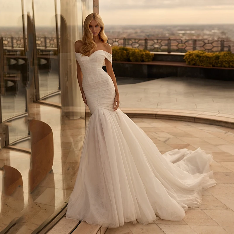 

Eightree 2026 Princess Long Wedding Dress Women Sweetheart Mermaid Backless Tulle Bride Dresses Customized Vestidos De Novia