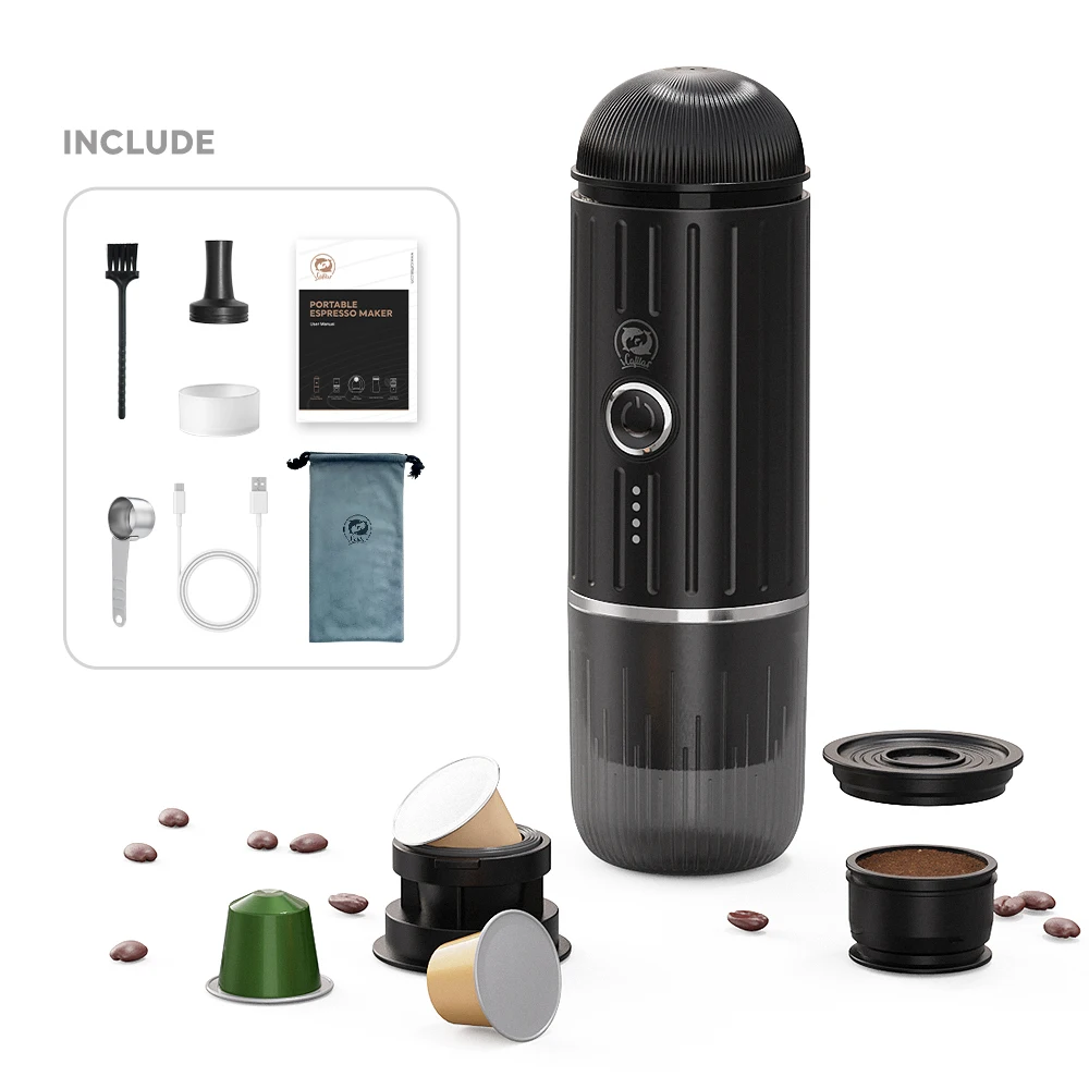 

Portable Mini Heated Espresso Coffee Machine Outdoor Indoor Travel Espresso Machine