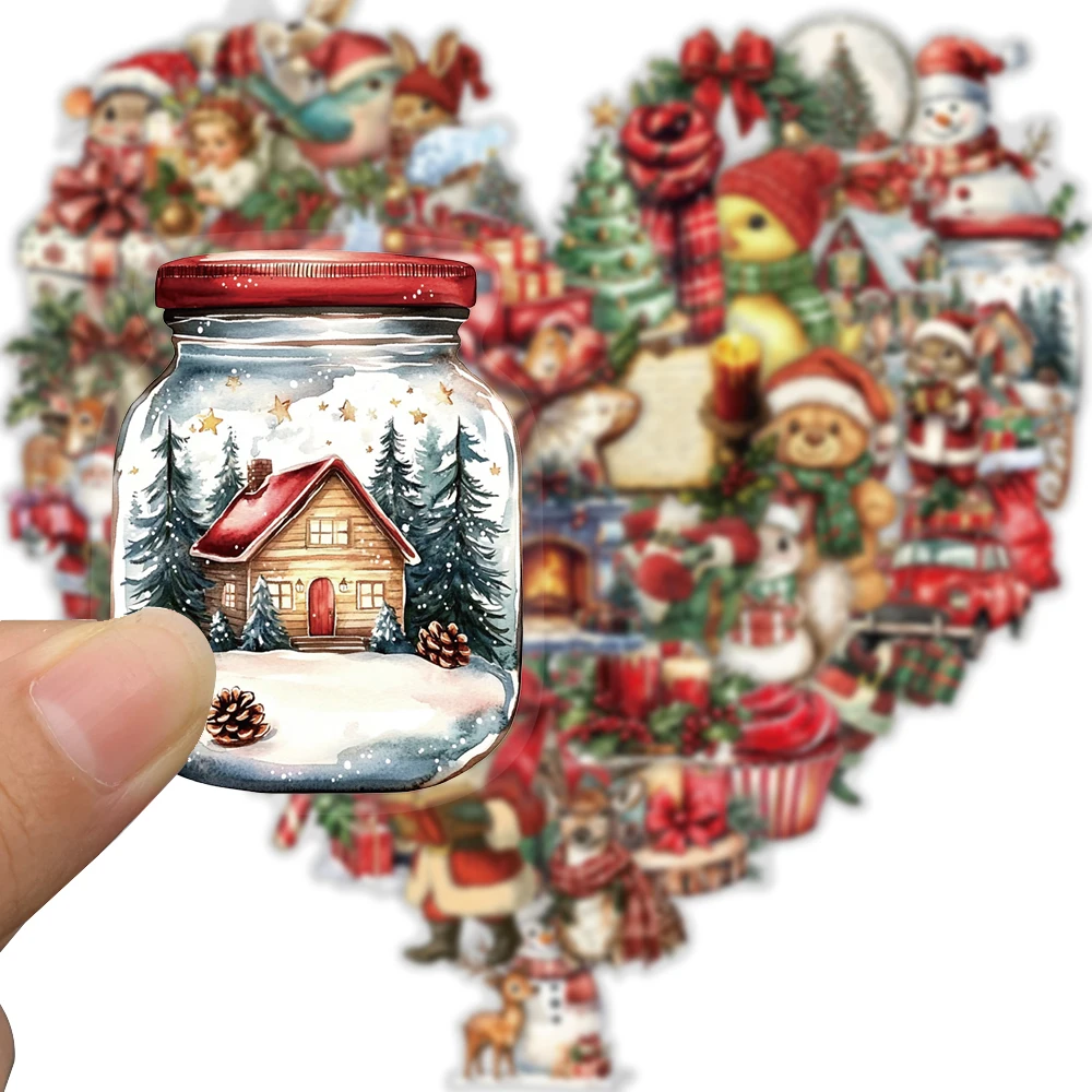 50 قطعة ملصقات عيد الميلاد السعيدة خمر سكرابوكينغ غرفة المعيشة الإبداعية بارد الكمبيوتر المحمول الهاتف القرطاسية مقهى حقيبة ملصق