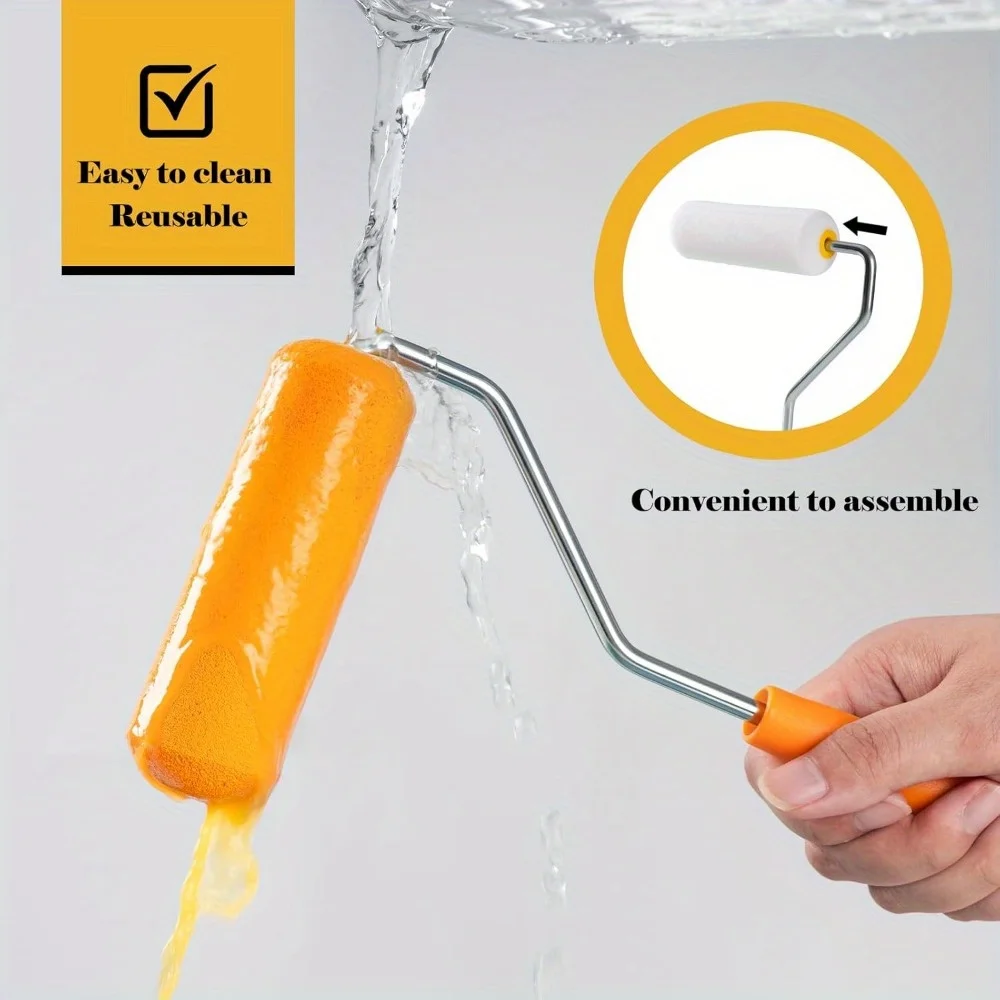 10 pcs ฟองน้ําลูกกลิ้งทาสีขนาดเล็กสีขาวทนทานโฟมลูกกลิ้งทาสีครอบคลุมเปลี่ยนลูกกลิ้งทาสี Nap Art ชุดภาพวาด