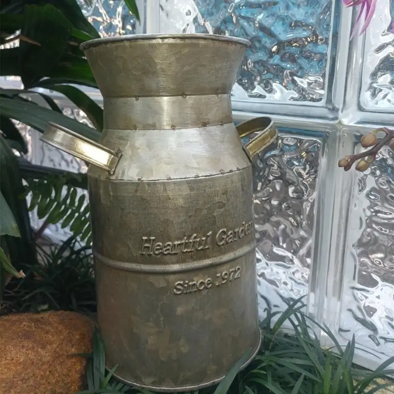 

Антикварная железная жестяная банка декоративное ведро на ферме для домашнего сада офисная табличка.