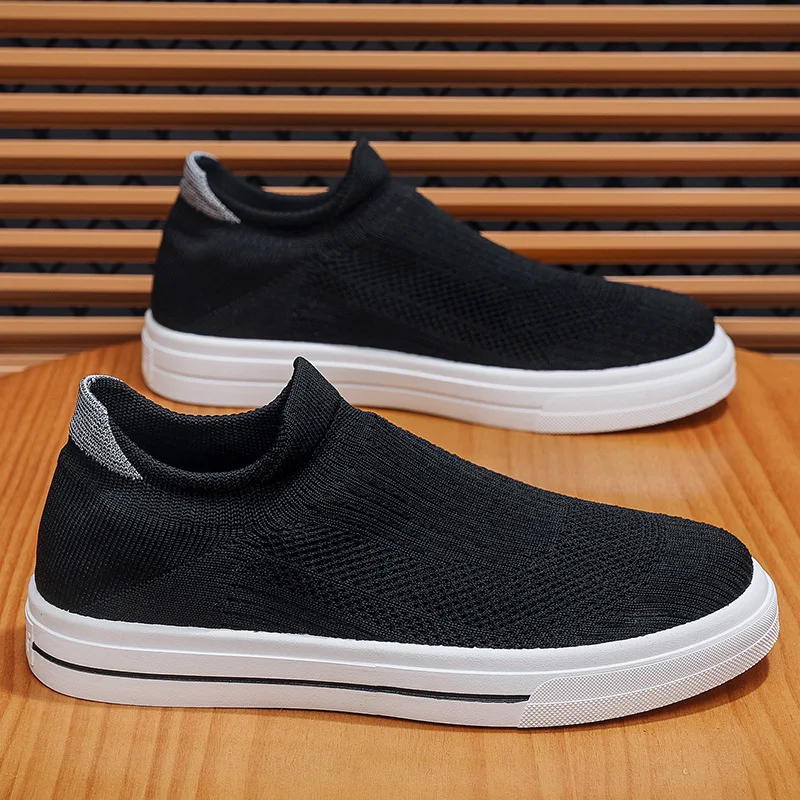 Heren Sneakers Heren Lente Casual Ademende Ultralichte Slip-On Schoenen Mesh Sok Mond Jogging Atletische Ultralicht Board Shoesdraagt