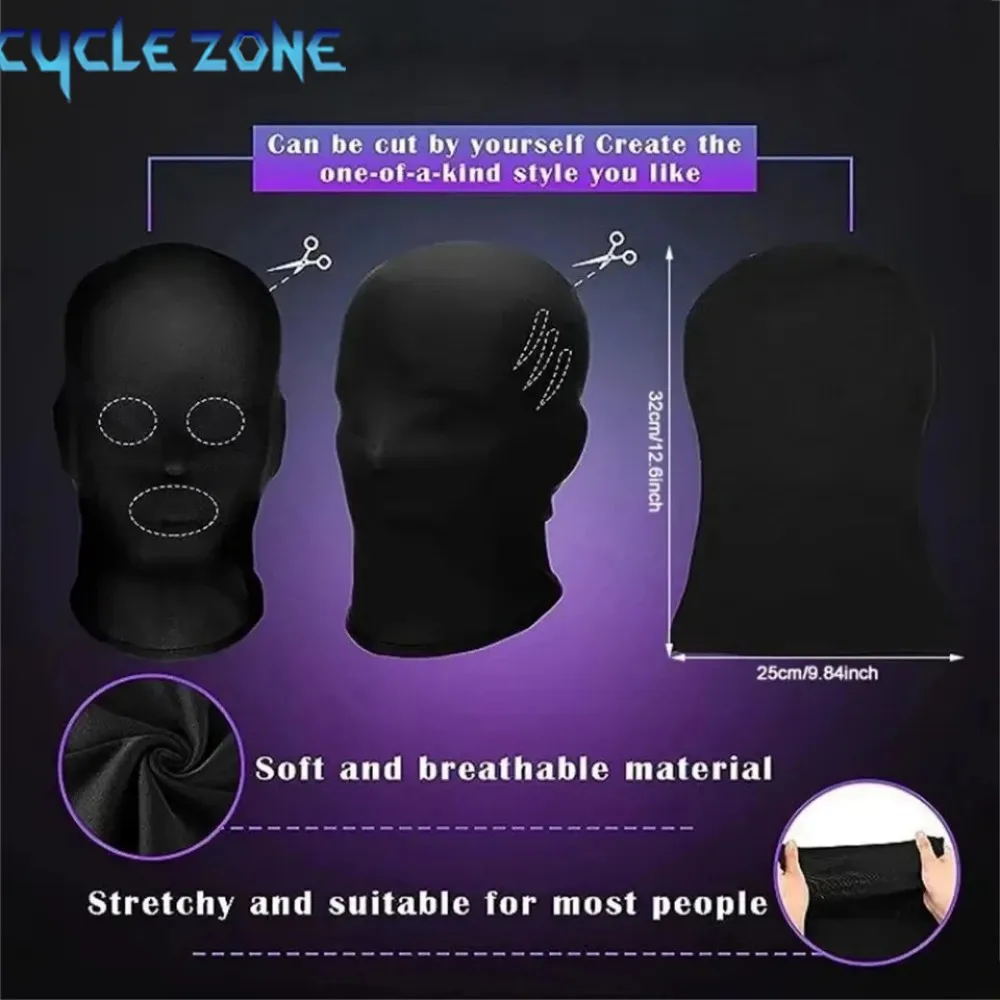 أسود كامل الوجه لا ثقب غطاء DIY قناع الوجه تأثيري قبعة الأشعة فوق البنفسجية حماية تنفس الغبار يندبروف دراجة نارية قناع للتزلج #5