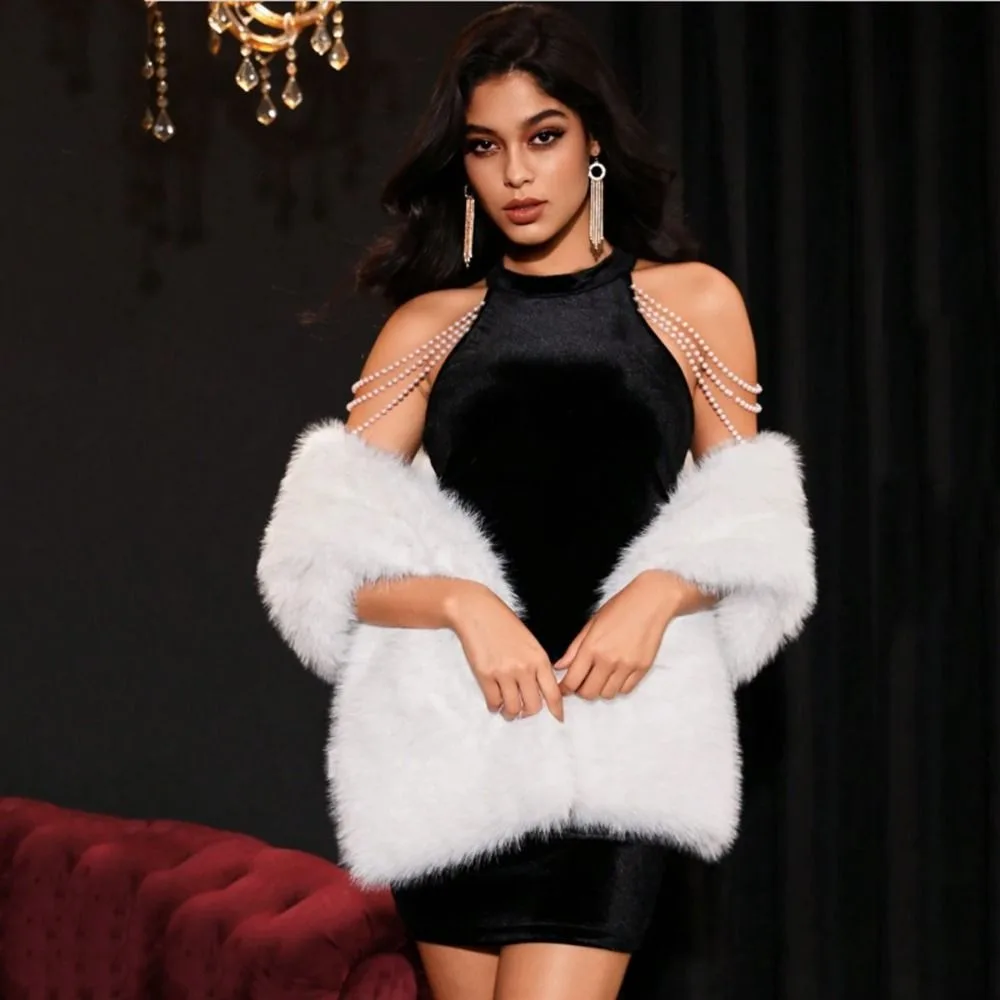 Sweet Faux Rabbit Fur Imitation Mink Fur Scarf Thicken Neck Warmer Scarf Korean Style Pure Color Fluffy Shawl Cold Proof