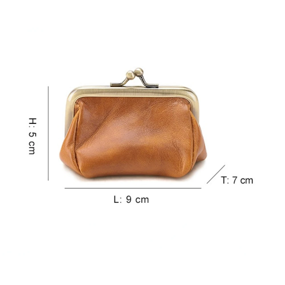 Dompet Perubahan Antik Kulit Asli Wanita/Dompet Perubahan Mini Buatan Tangan Kulit Sapi/Dompet Koin