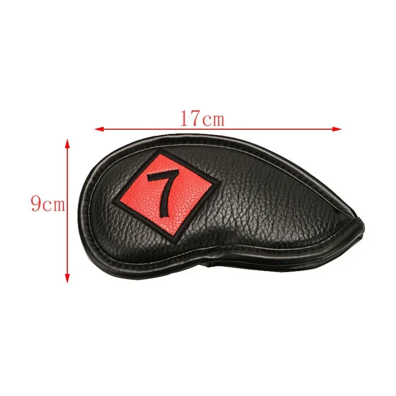 Cubiertas de cabeza de palo de hierro de Golf, juego de 11 piezas de cuero PU con etiqueta de número 4-9,Pw,Aw,Sw,Lw,X Fit, palos de hierro principales, mano izquierda y derecha