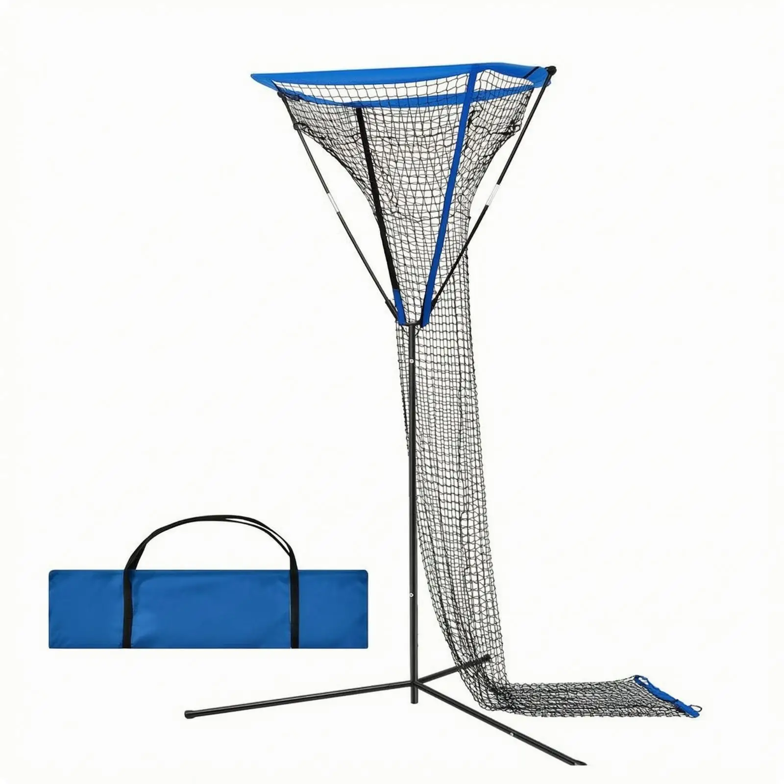 Portable Volleyball Net Trainer with Funnel Shape and Reinforced Mesh for Outdoor Solo Practice and Group Training