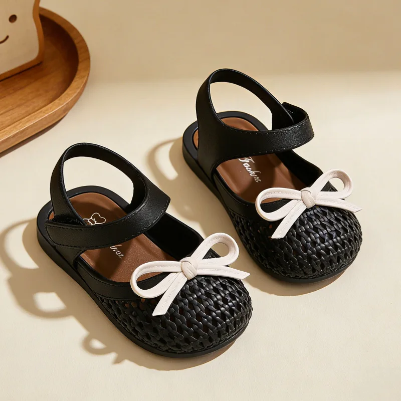 Princess Girls Sandals 2026 New Summer Anti Slip Soft Bottom Cute Bowknot Breathable Children's Shoes Baby Toddler Beach Sandals