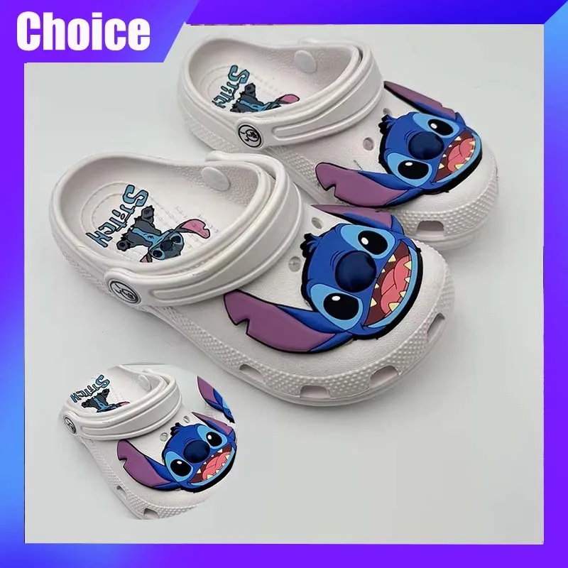 

Stitch Kids Slippers Disney Cartoon Outdoor Sandals Solid Waterproof Slippers Breathable EVA Casual Trendy Beach Home Shoes Gift