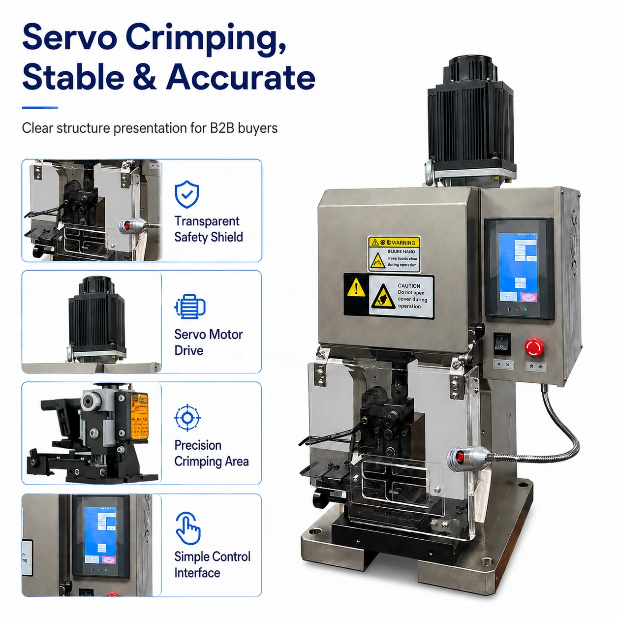 Qilin SQ-JMDZJ2T 2 Ton Automatic Terminal Crimping Machine 20KN High Precision Press 1000W For Electric Wire Harness
