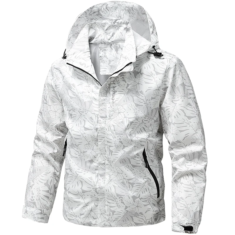 Herren Outdoor-Jacke, lässige Damen-Windjacke mit Kapuze, durchgehender Reißverschluss, Sport-Unisex-Softshell-Wander- und Campingjacke – Detail 6
