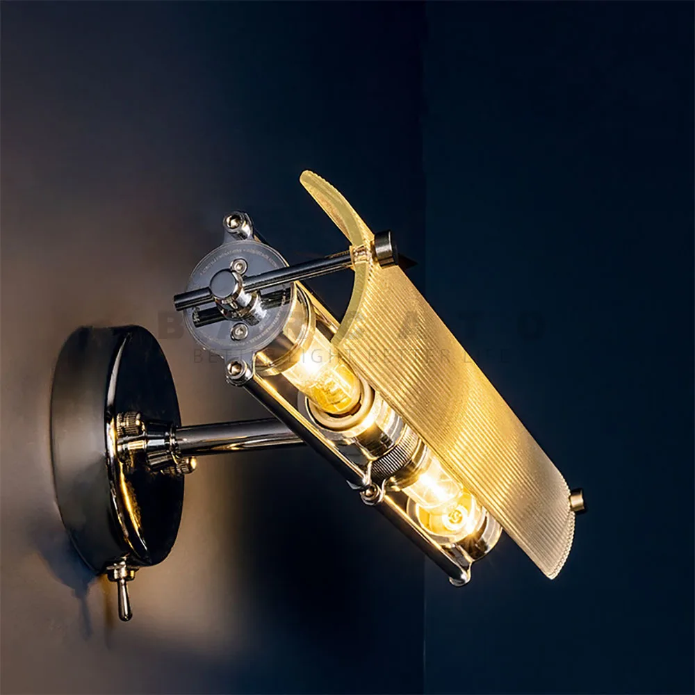 Glass Wall Lamp Simple Fashionable Mirror Front Lamp LED for Hotel Bedroom Study Bedside Corridor Background E14 Wall Lights