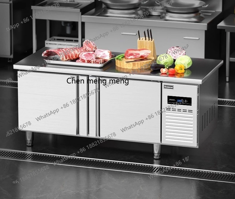 

Commercial freezer, freezer, milk tea water bar counter, horizontal refrigerator, fresh-keeping and flat-cooling operation table