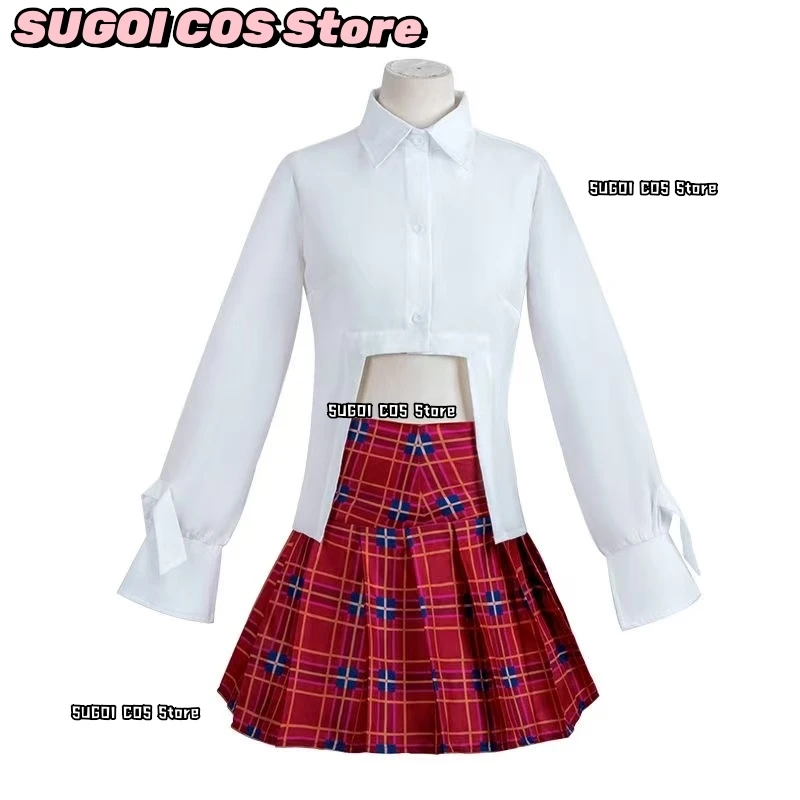 Qiao Ling Косплей Аниме Link Click КостюмДлинные платья для девочек Одежда Рубашка в клетку Юбка Женское платье Вечерние платья для ролевых игр
