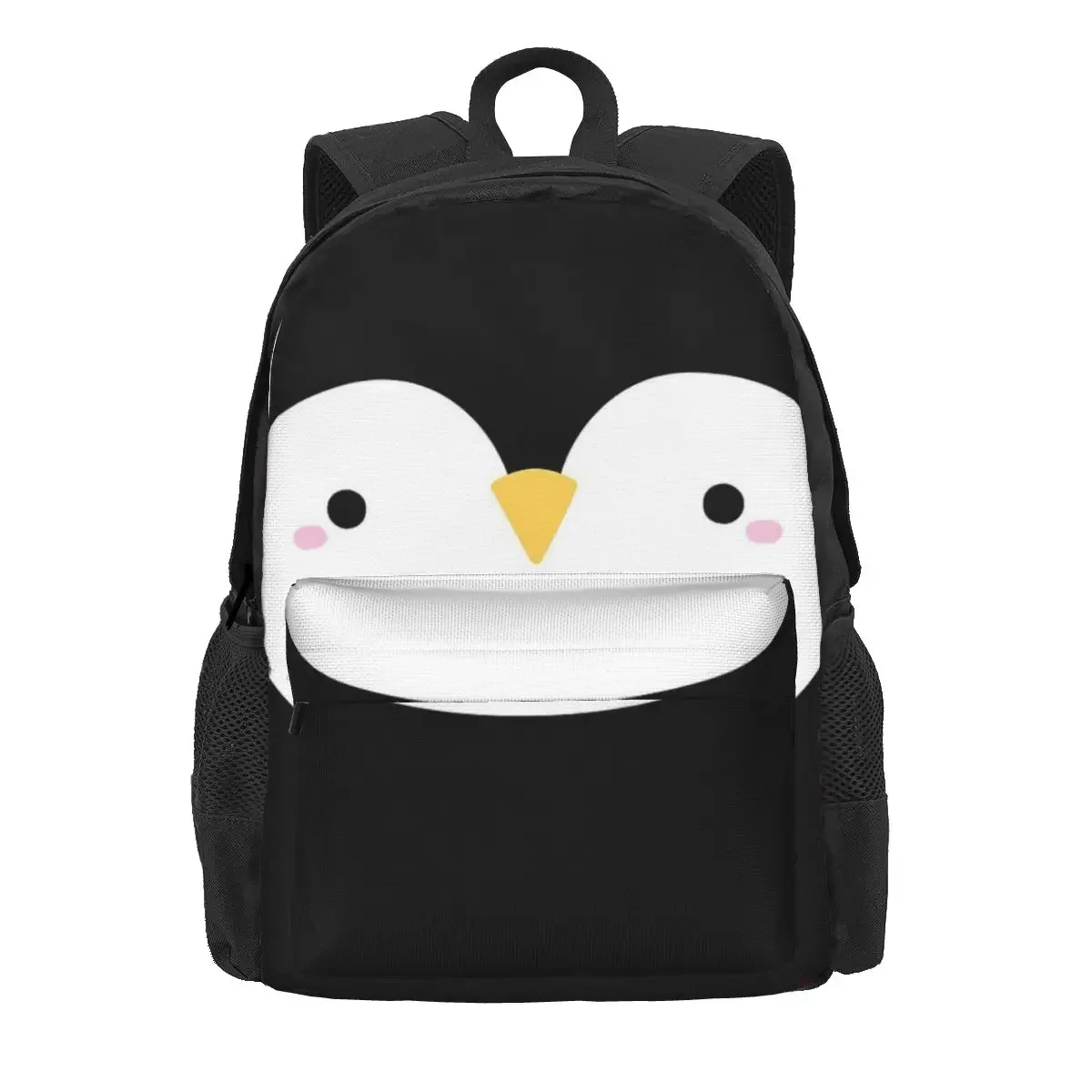 Cute Little Penguin Face Backpacks Boys Girls Bookbag Students School Bags Rucksack Laptop Rucksack Shoulder Bag Large Capacity