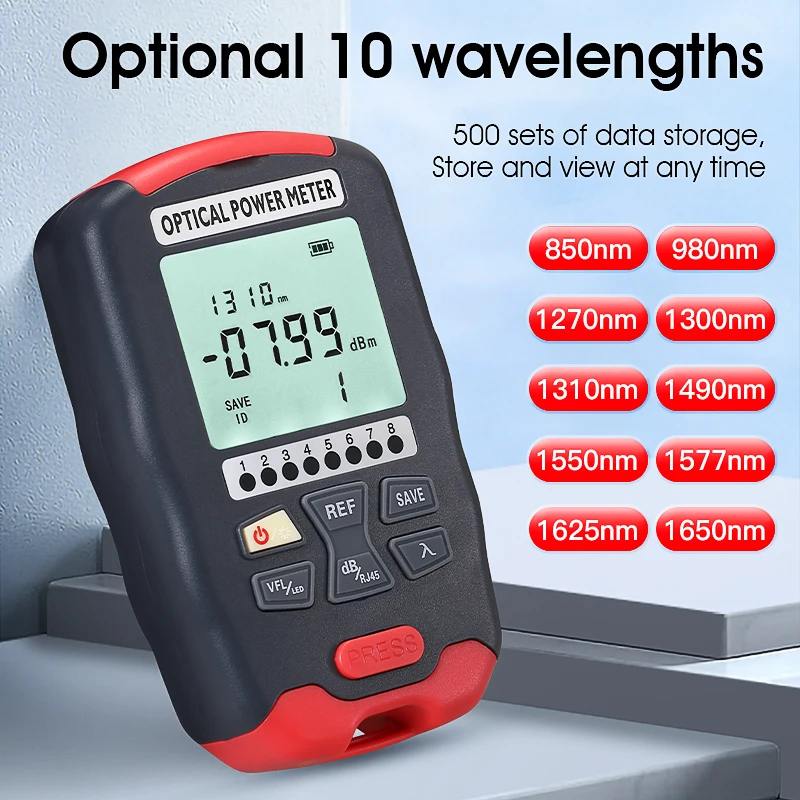 COMPTYCO AUA-D70 All in one Optical Power Meter (OPM) Visual Fault Locator (1/10/15/30/50MW VFL) Fiber Optic Tester FTTH Tool