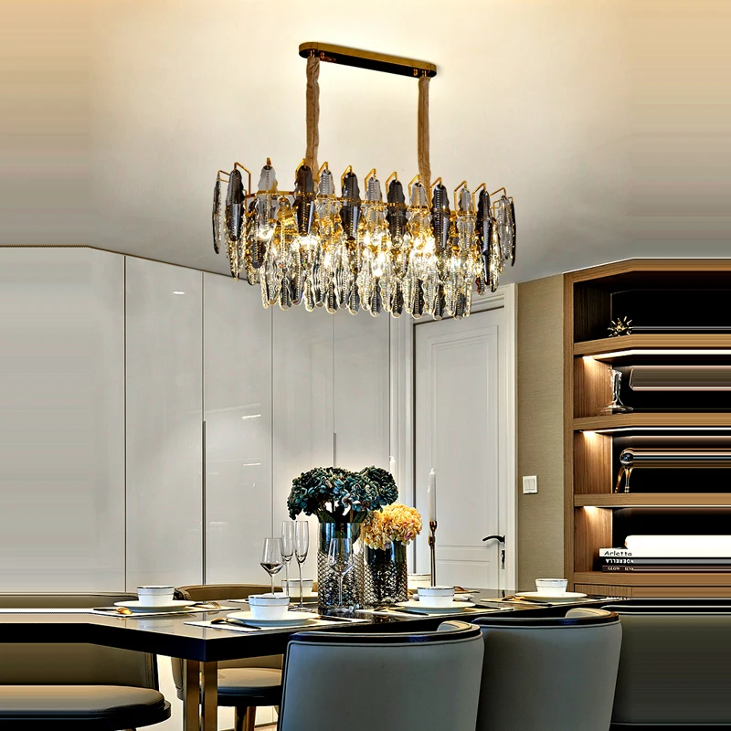 

LED Postmodern Crystal Dimmable Lustre Hanging Lamps Chandelier Lighting Suspension Luminaire Lampen For Dinning Room