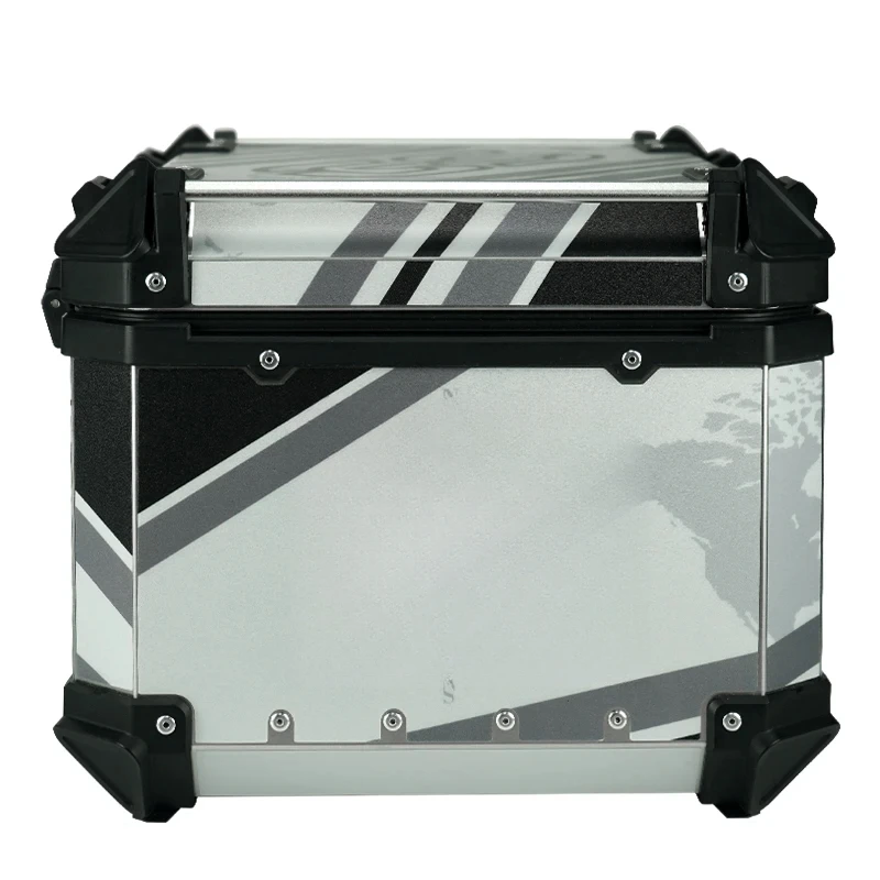 Factory Hot Selling  55L Motorcycle Trunk Aluminum Alloy Quick-release Decal Style