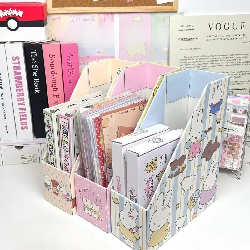 Cartoon Kawaii Bookend Storage Box Desktop Bookshelf Folder Girly Heart Student Dormitory Convenient Practical Good Looks Miffy