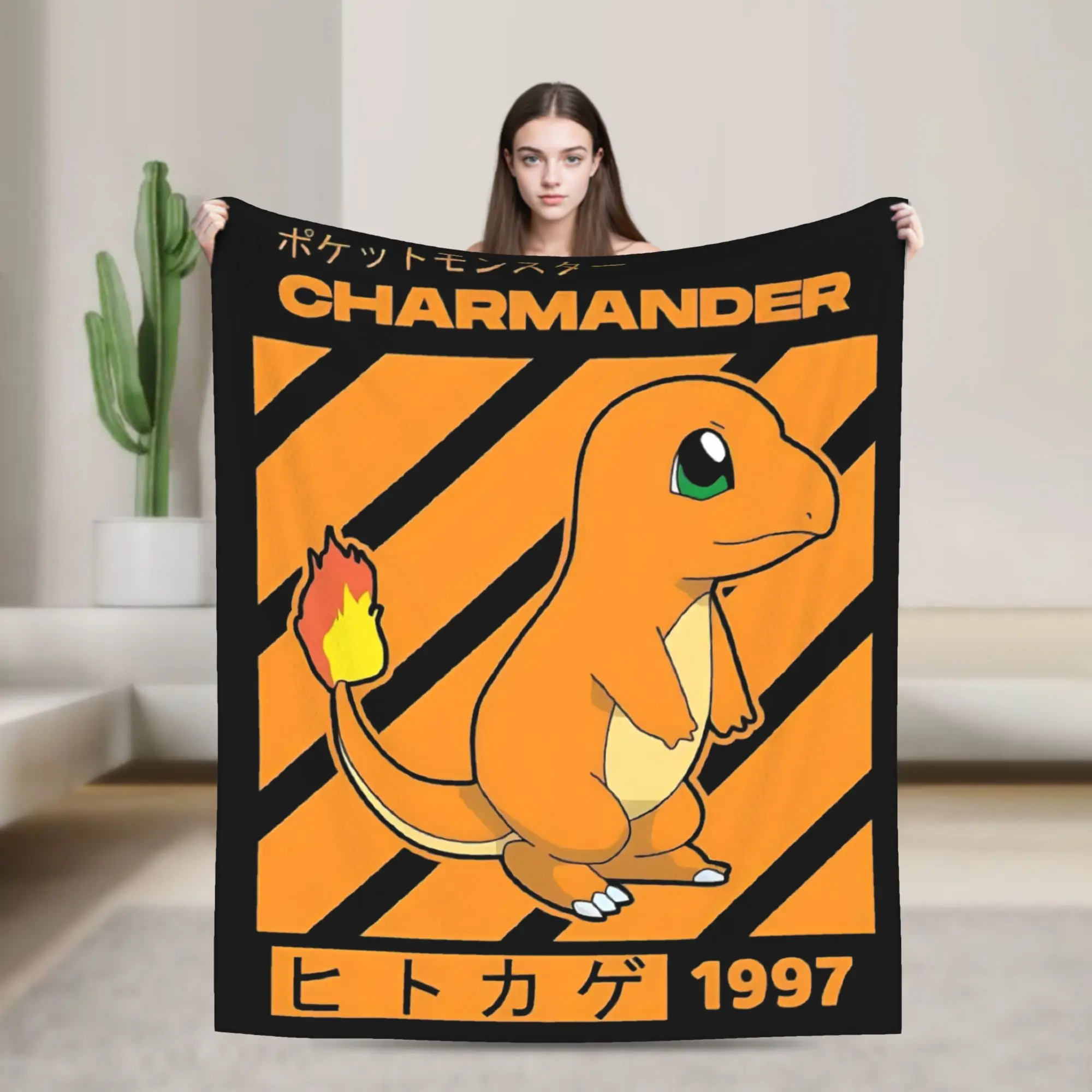 

Фланелевое одеяло Pokemoned Gym Charmander, новинка, одеяло для дома, 200x150 см, одеяло,