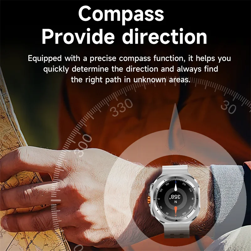 For Samsung Galaxy Watch 7 Ultra Smart Watch Men GPS Outdoor Sport Compass NFC AMOLED BT Call IP68 Galaxy 6 Upgraded Smartwatch