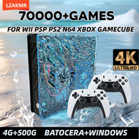 LZAKMR Retro Video Game Console X10 with 70000 Video Games 60 Emulators For PS2/N64/GAMECUBE/XBOX with Gamepad Kid Gift Game Box