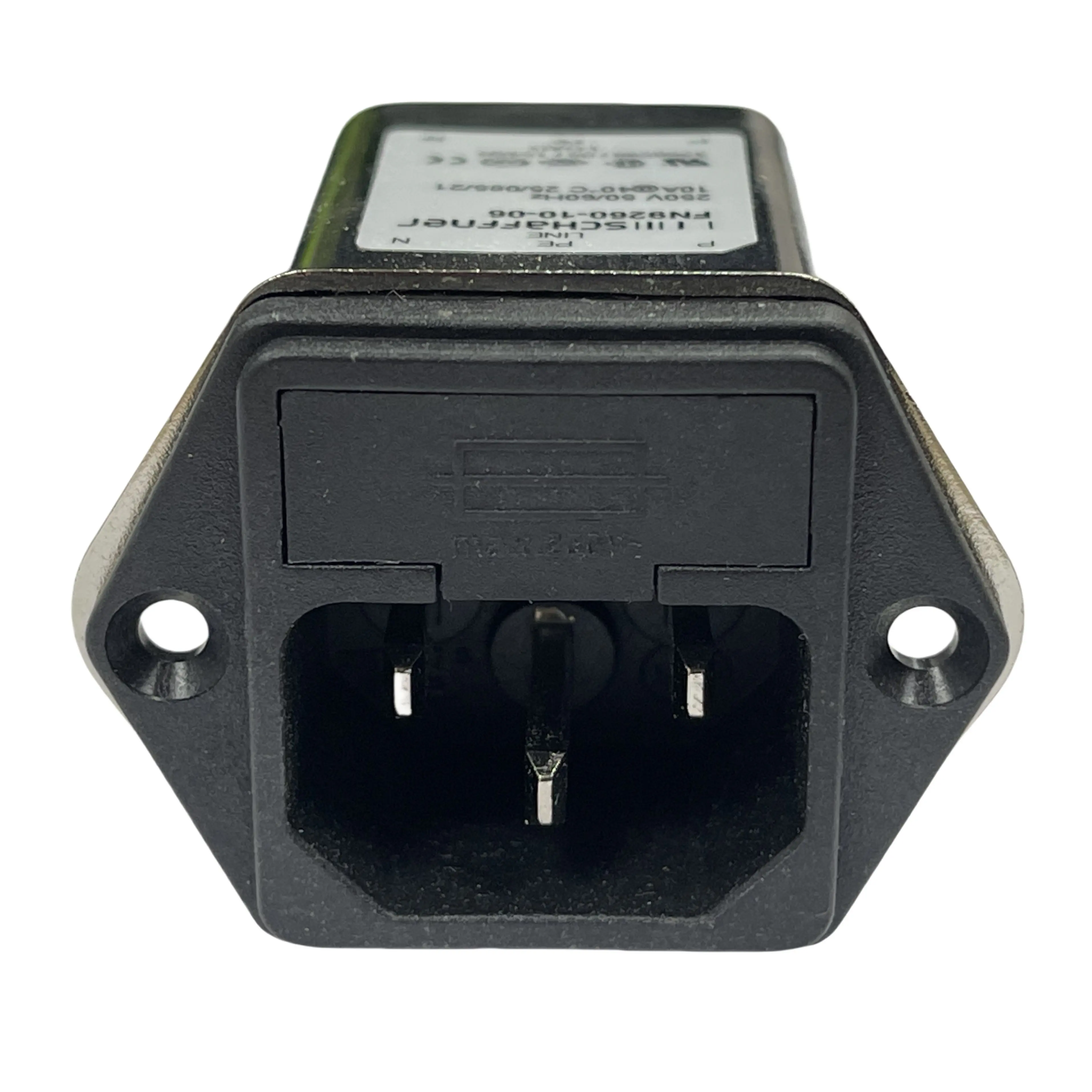 FN9260-10-06 AC Power Inlet Connector Receptacle, Male Blade - Module IEC 320-C14 Panel Mount, Flange