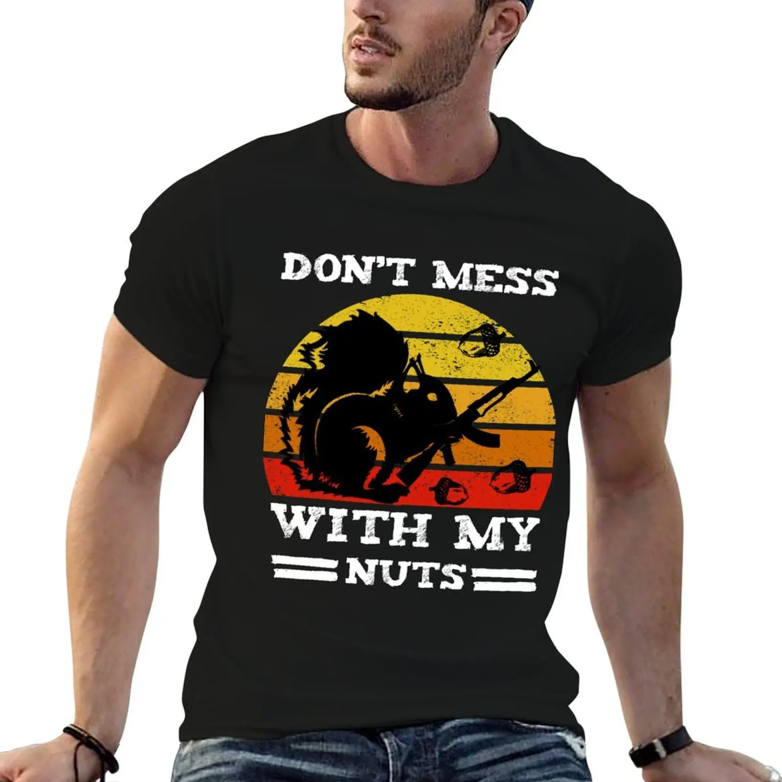 

Don't Mess With My Nuts - Crazy Squirrel - Retro Vintage T-Shirt man t shirts for men casual T-Shirt