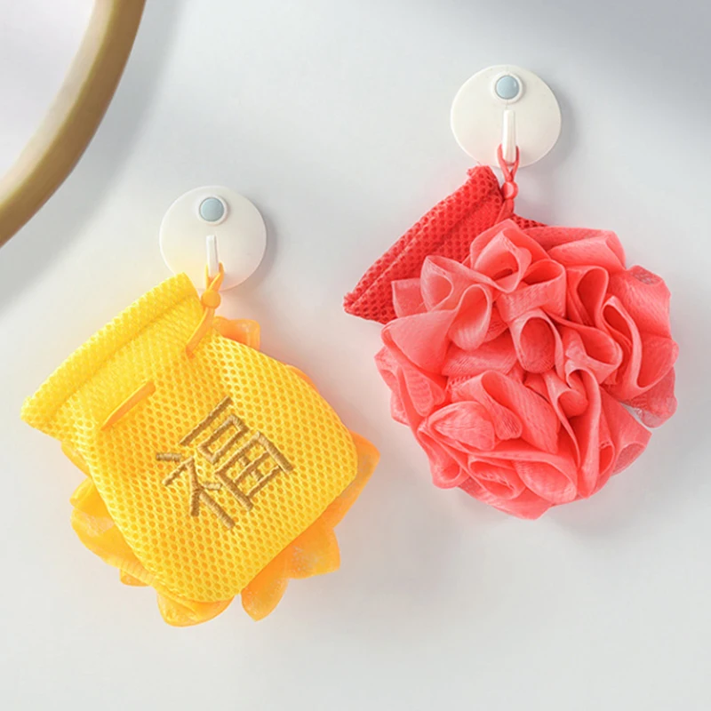 Jaring Pembuat Busa Sabun Karakter Fu, Dua Sisi, untuk Mandi dan Wajah, Kantong Jaring Pembuat Busa Sabun Susu, Kantong Penyimpanan Sabun Tebal