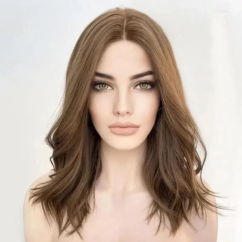 

Long Soft 30Inch Glueless 200Density Brown Blonde Loose Wave Lace 5x5 Silk Base Human Hair Wig For Women BabyHair Preplucked
