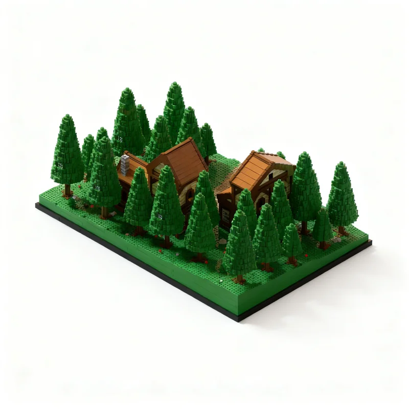 15519pcs MOC Creator Forest Houses Model Building Blocks Architecture Birthday Craft Education Collection Art Brick Creative