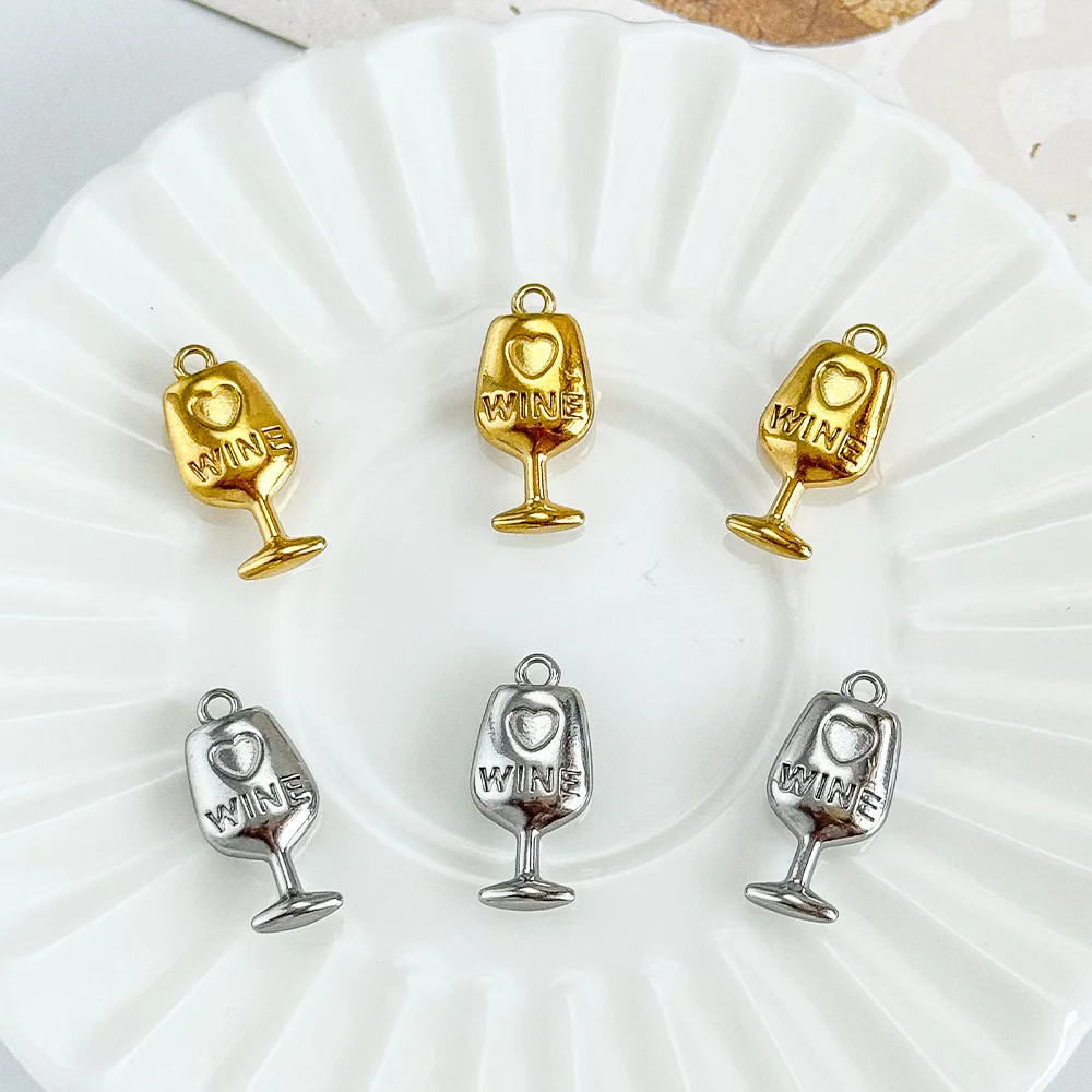 

Cordial Design 100Pcs 8*18MM DIY Charms Making/Wine Glass Shape/Hand Made/Stainless Steel Pendant/Jewelry Accessories #195298