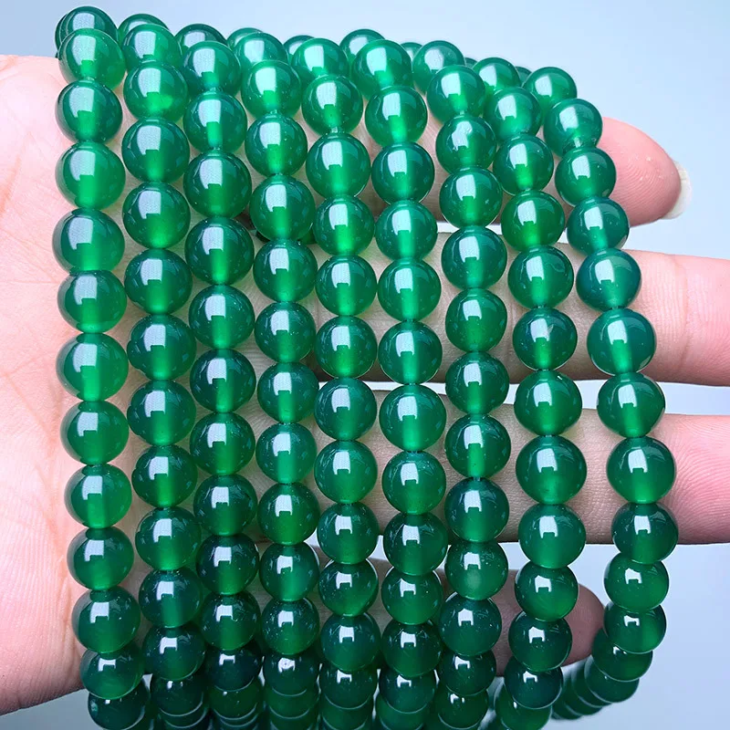 

Natural Green Agate Beads For Jewelry Making Diy Bracelet Beaded Necklace Charms Green Agate Stone Round Beads Accessories