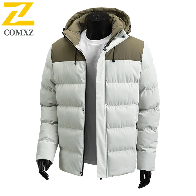 2025 High Quality Winter Jacket Men's Trendy Splicing Thick Warm Padding Coat Casual Men Down Jackets Outdoor Daily Hooded Parka