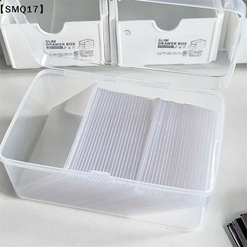 Korean Transparent Storage Box  Card Photocard Storage Box Photo Card Organizer Classification Flip Box【SMQ】