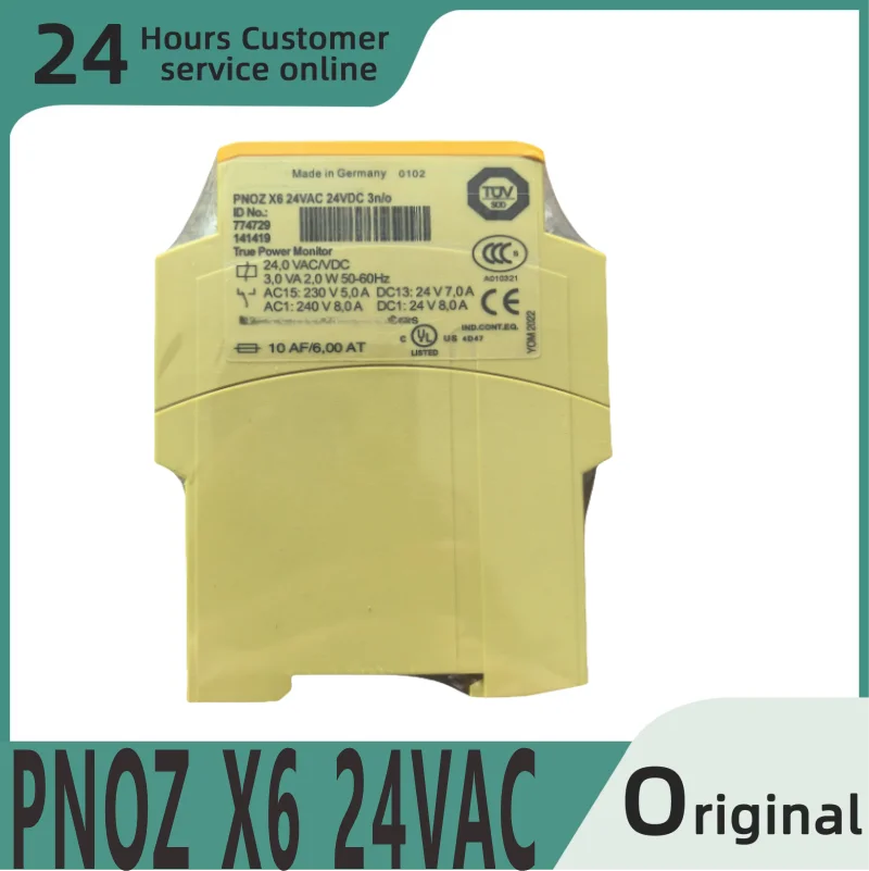 

Brand new original safety relay PNOZ X6 24VAC DC 3n/o 774729
