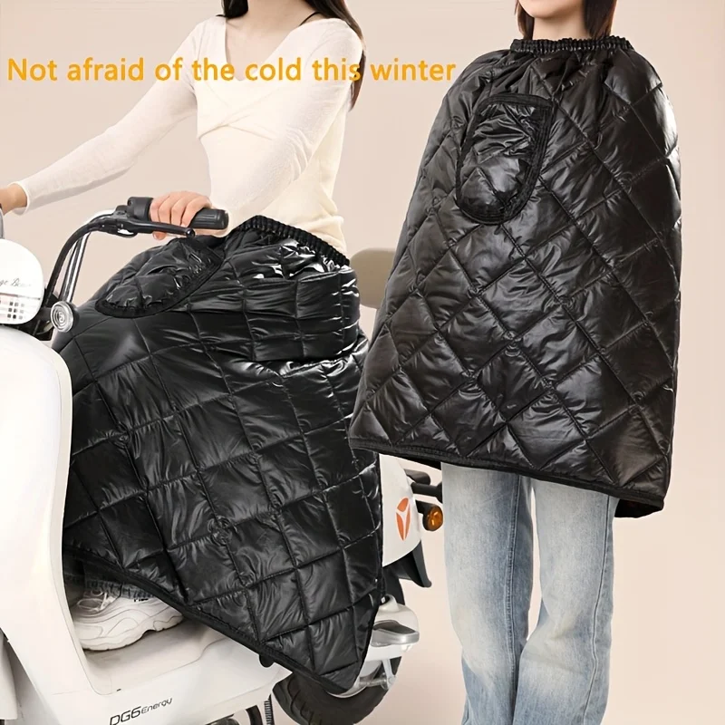 

Warm Electric Bike Skirt Windproof With Thick Knee Pads & Velvet Lining Winter Electric Bike Accessories