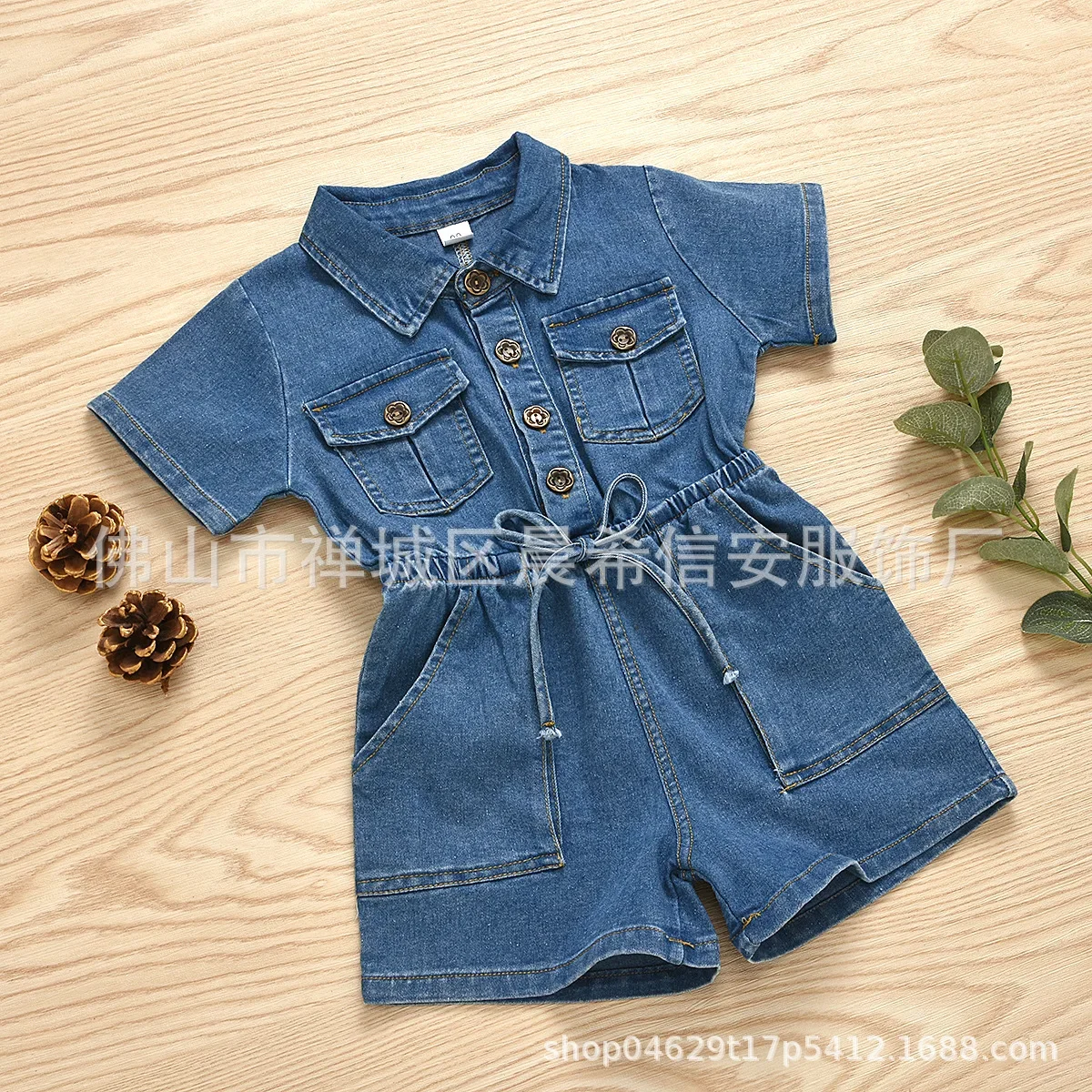 Summer Toddler kids Baby Girl Denim Romper Short Jumpsuit Causal Girls Clothes Romper Playsuit