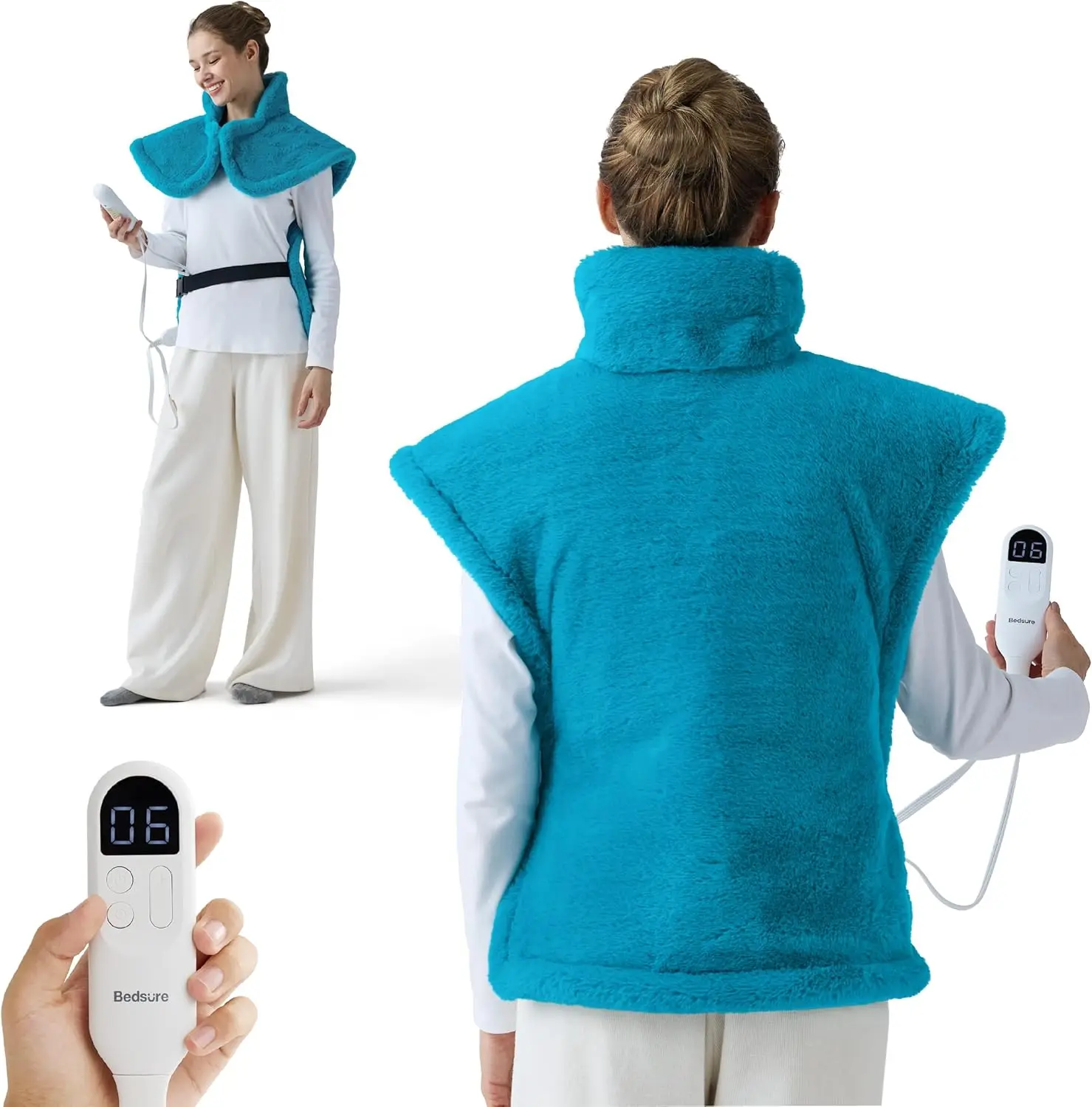 

Electric Heating Pad for Neck, Shoulders & Back - FSA Eligible, ETL Certified, Extra Large 24x33 Inches in Blue