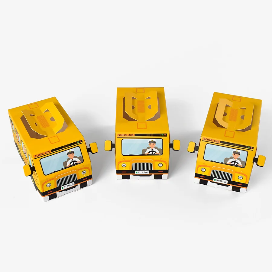 

10Pcs Back to School Yellow School Bus Candy Containers Party Favor Boxes Classroom Decorations for Kids Celebration